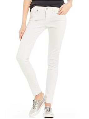 Levi’s 711 Skinny Jeans White High Rise Stretch Denim Size 28 Minimal Classic